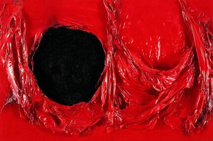 Rosso di plastica, opera di Alberto Burri.