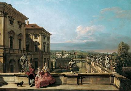 Bernardo Bellotto - Il palazzo in villa Liechtenstein a Vienna visto da est, (1759-60)