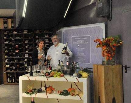 La Principessa Isabella Collalto de Croy con Leonardo Ricci direttore generale della Cantina Collato 1