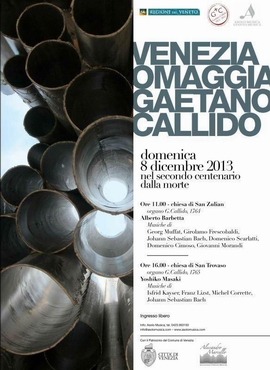 Due concerti a Venezia per ricordare i duecento anni dalla morte di Gaetano Callido