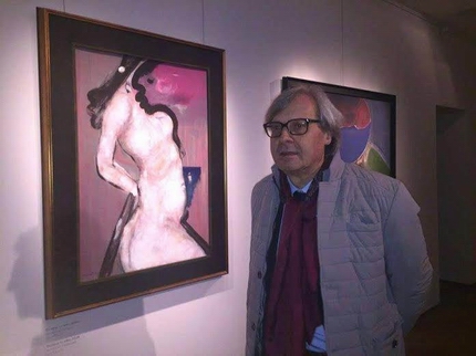 Sgarbi entusiasta della mostra su Pordenone Montanari in Galleria Bertoia